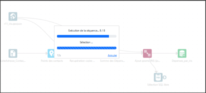 Fenêtre de progression DataComposer