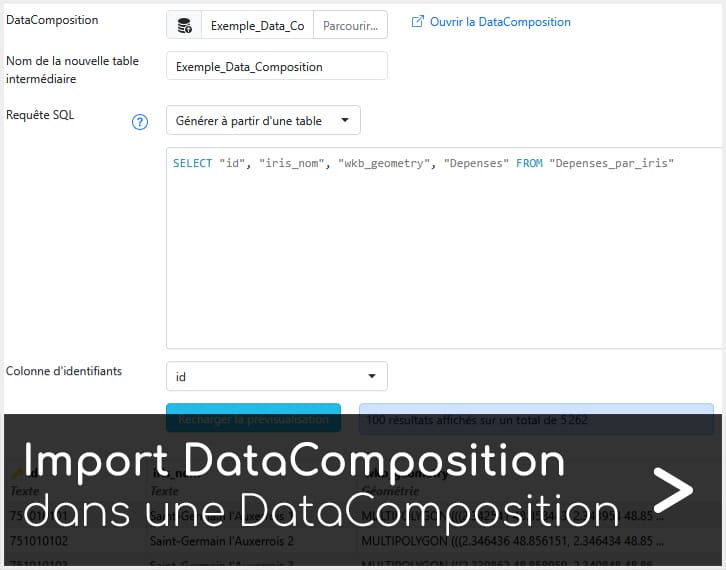Import DataComposition dans une autre DataComposition - Articque by ChapsVision
