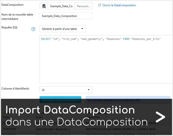 Import DataComposition dans une autre DataComposition - Articque by ChapsVision