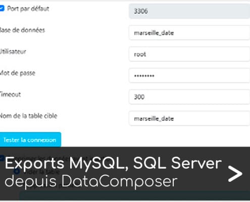 DataComposer - exports PostgreSQL, MySQL, SQL Server
