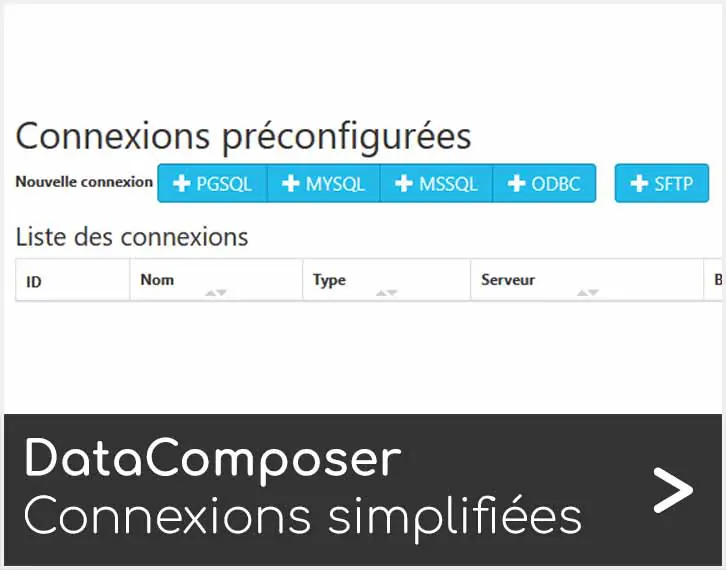 Connexions préconfigurées dans DataComposer, Articque by ChapsVision